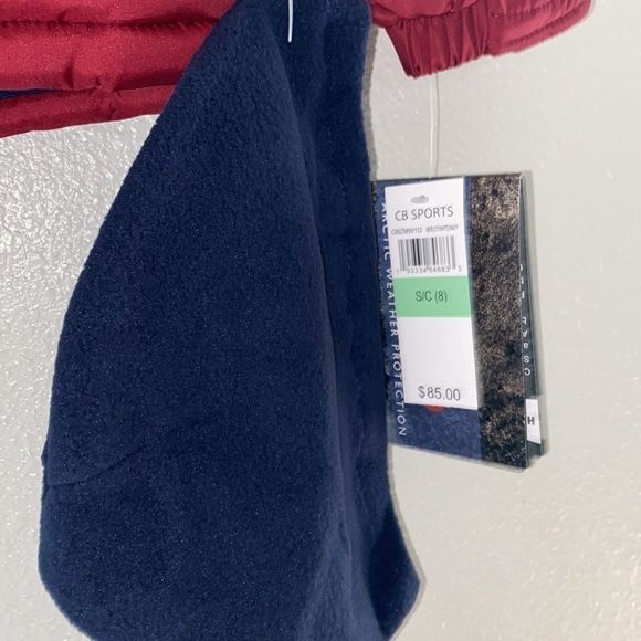 CB Sport Merlot/White/Navy Fleece Puffer Jacket - Picture 8 of 10